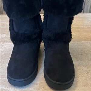 Style & Co. Black Faux Fur Winter Boots
